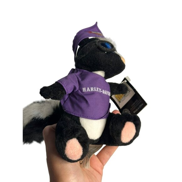 VTG 1999 Harley-Davidson "Starke" the Skunk Bean Bag Plush | Purple & Black - Picture 4 of 6